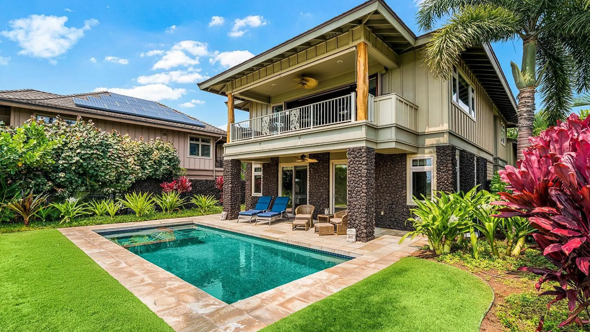 Tropical Villa Wprivate Pool Golf Course Views Waikoloa